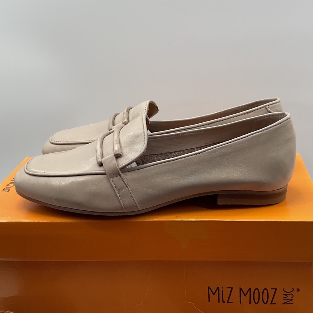 Miz Mooz Ziya Cream Leather Square Toe Loafers Shoes Made in Portugal Size 38 - Picture 5 of 11